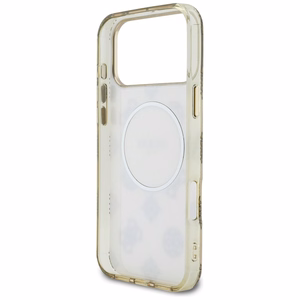 Guess IML Peony Dot MagSafe Dėklas for iPhone 17 Pro Max - smėlinis