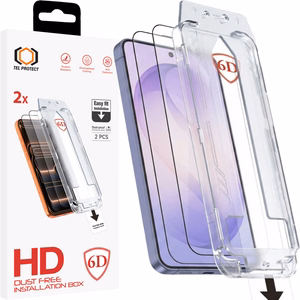 Tel Protect Dust-Free Easy Fit Full Glue 6D grūdintas stiklas skirtas Samsung Galaxy S26 Ultra juodas (su piršto atspaudo atrakinimu) - 2 vnt.