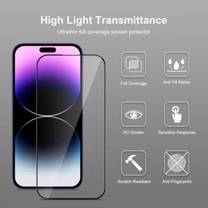 Tempered Glass Full Glue Easy-Stick Box for IPHONE 15 PRO MAX BLACK