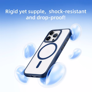 Rock Guard Series магнитный чехол для Iphone 15 Plus, прозрачный-черный