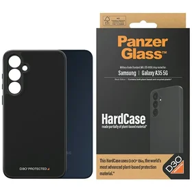 PanzerGlass HardCase su D3O® Bio ir karinio lygio sertifikatu Samsung Galaxy A35 5G - skaidrus ir juodas