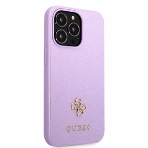 Guess GUHCP13XPS4MU iPhone 13 Pro Max 6.7" violetinis/violetinis kietas dėklas Saffiano 4G mažas metalinis logotipas