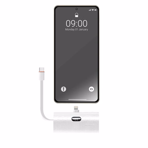 Išorinė baterija Forcell F-Energy Power Plug F5K3 PD 20W 5000 mAh su įmontuotu jungtimi Lightning balta