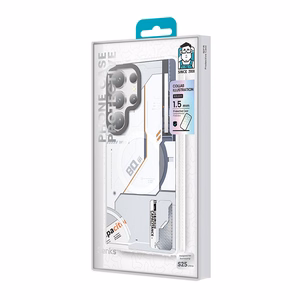 Benks Dynamic magnetinis Mecha dėklas (D045) Samsung Galaxy S25 Ultra telefonui, baltas