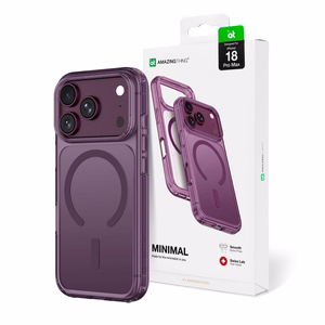 AmazingThing Minimal Mag Drop Proof 3 Lens dėklas, skirtas iPhone 18 Pro Max, su dirželio tvirtinimu, suderinamas su MagSafe – violetinis