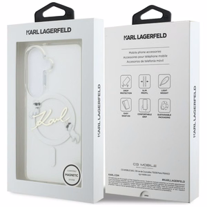 Karl Lagerfeld IML KC Script MagSafe Dėklas for Samsung Galaxy S26 - skaidrus