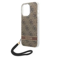 Guess GUOHCP14LH4STW iPhone 14 Pro 6.1 "rudas / rudas kietas dėklas 4G spauda Dirželis