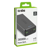Išorinė baterija SBS TTBB30000PD20K 30000 mAh 2 x USB-C 2 x USB-A - juoda