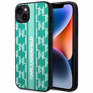 Karl Lagerfeld KLHCP14SPGKLSKN iPhone 14 6.1" жёсткий чехол зелёный/зелёный Monogram Stripe