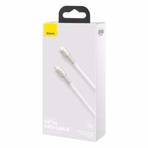 USB-C kabelis Lightning įrenginiams Baseus Cafule, PD, 20W, 2m (baltas)