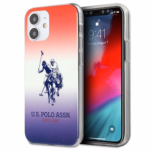 US Polo Assn. Gradient Pattern Collection dėklas, skirtas iPhone 12 mini, raudonas / mėlynas