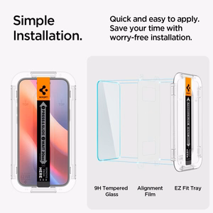 Spigen Glas.tR EZ Fit grūdintas apsauginis stiklas iPhone 15 / 16