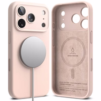 Ringke Silikoninis magnetinis MagSafe dėklas telefonui iPhone 17 Pro - rožinis