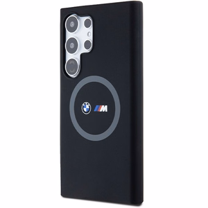 BMW M Silikoninis spausdintas žiedas Magnetinis dėklas telefonui Samsung Galaxy S24 Ultra - juodas