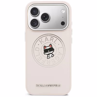 Karl Lagerfeld Point & Choupette Sketch MagSafe Dėklas for iPhone 17 Pro - rožinis