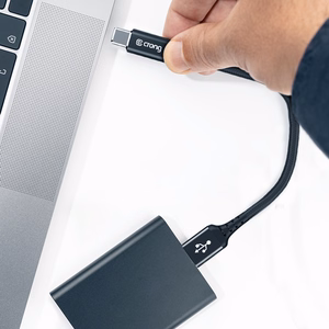 Crong Armor Link USB-A–USB-C laidas, 25 cm, 60 W PD, 3 A, juodas
