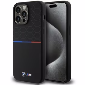 BMW M Silikoninis raštuotas Magnetinis dėklas telefonui iPhone 15 Pro Max - juodas