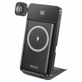 YESIDO POWERBANK YP60 10 000 mAh 22,5W 6IN1 LED, MAGSAFE, USB-A+C juodas