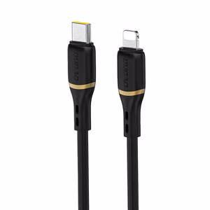 Dudao L25X кабель USB-C — Lightning 1 м 30W в мягкой силиконовой оплётке — чёрный
