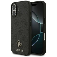 GUESS dėklas telefonui IPHONE 17, suderinamas su MagSafe GUHMP17SP4SM4MK (PU 4G Small 4G ir Classic), juodas