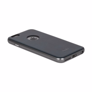 Moshi iGlaze Napa hibridinis dėklas veganiškos odos nugarėle, skirtas iPhone 6s Plus / 6 Plus, „Midnight Blue“ spalvos