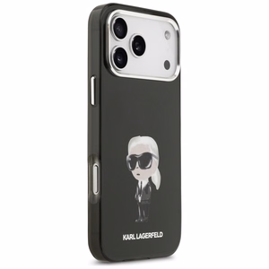 Karl Lagerfeld IML akvarelės Karl ir logotipo magnetinis dėklas telefonui iPhone 17 Pro Max - juodas