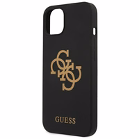 Guess GUHCP13SLS4GGBK iPhone 13 mini 5.4" juodas/juodas kietas dėklas Silikoninis 4G Logotipas