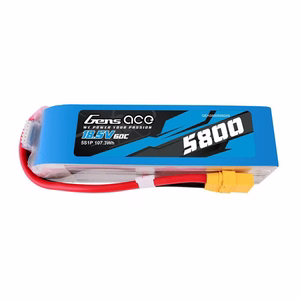 „Gens Ace“ 5800 mAh, 60C, 18,5 V, 5S1P LiPo akumuliatorių rinkinys su XT90 jungtimi