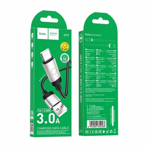 Kabelis USB A į USB C Hoco 3A 1 m X117 juodas