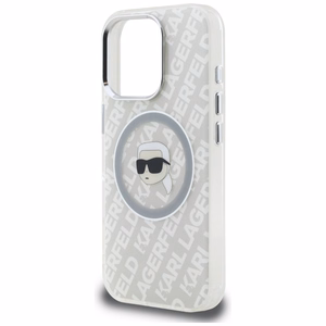 Karl Lagerfeld IML Karl Head Logo MagSafe dėklas iPhone 16 Pro - pilkas