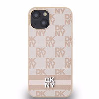 DKNY odinis languotas mono raštas ir spausdintos juostelės dėklas iPhone 15/14/13 - rožinis
