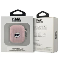 Karl Lagerfeld Monogram Choupette AirPods 1/2 dėklas - rožinis