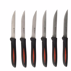 Alpina INOX nerūdijančiojo plieno kepsnių peiliai, 23 cm, 6 vnt., juodi