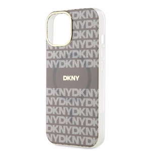 DKNY IML Mono ir juostelės Magnetinis dėklas iPhone 15 / 14 / 13 - smėlinė