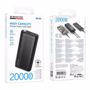 Borofone BJ86 Victoria išorinė baterija 20000mAh 2xUSB juoda