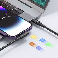 "Tech-Protect UltraBoost L" kabelis "Lightning" (kampinis) / USB-C (tiesus) PD 20W 3A 1 m - pilkas