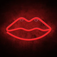 Neon LED Light LIPS red Bat + USB FLNE08 Forever Light