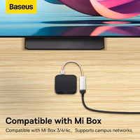Baseus adapteris Lite Series - USB į RJ45 - 1000 Mbps (WKQX000102) baltas