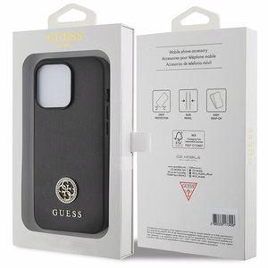 Guess Strass Metal Logo dėklas telefonui iPhone 13 Pro 6.1" - juoda