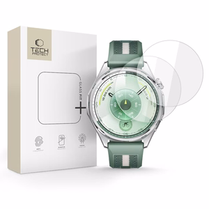 Tech-Protect Glass Fit+ 2 dalių grūdinto stiklo rinkinys Huawei Watch GT 6 46mm laikrodžiui - skaidrus