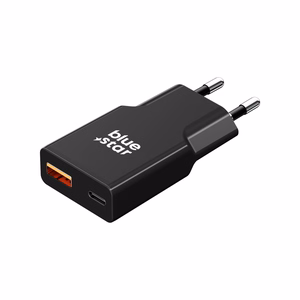 Įkroviklis Blue Star (TFK-SC-25WAC) (1xUSB; 1xUSB-C) 3A (25W) juodas