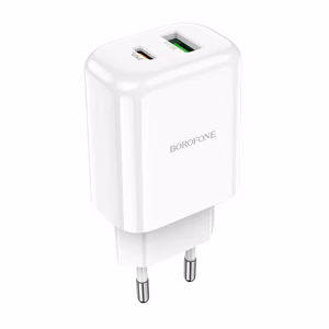 Įkroviklis Borofone BN4 20W USB-C/USB-A baltas