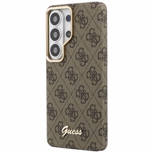 Guess dėklas 4G Script MagSafe skirtas Samsung Galaxy S26 Ultra rudas