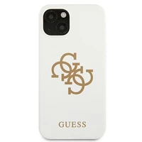 Guess GUHCP13SLS4GGWH iPhone 13 mini 5.4 silikoninis 4G logotipo kietasis dėklas - baltas