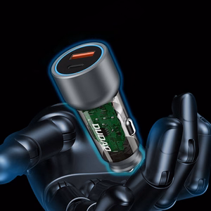 Dudao R4T 25W USB-A / USB-C automobilinis įkroviklis - pilkas