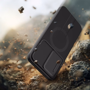 Tech-Protect Kevlar Aura MagSafe dėklas Samsung Galaxy A57, juodas ir oranžinis
