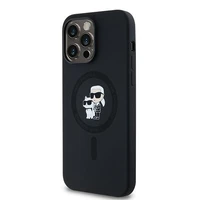 Karl Lagerfeld Silikoninis Karl&Choupette Magnetinis dėklas iPhone 14 Pro - juodas