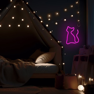Neon LED Light CAT rožinis Bat + USB FLNE04 Forever Light