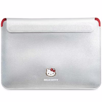 Hello Kitty PU Metal Logo dėklas 14" nešiojamam kompiuteriui - sidabrinis