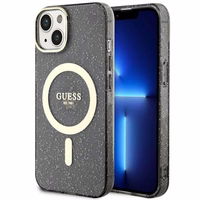 Guess Glitter Gold Magnetinis dėklas telefonui iPhone 14 - juodas